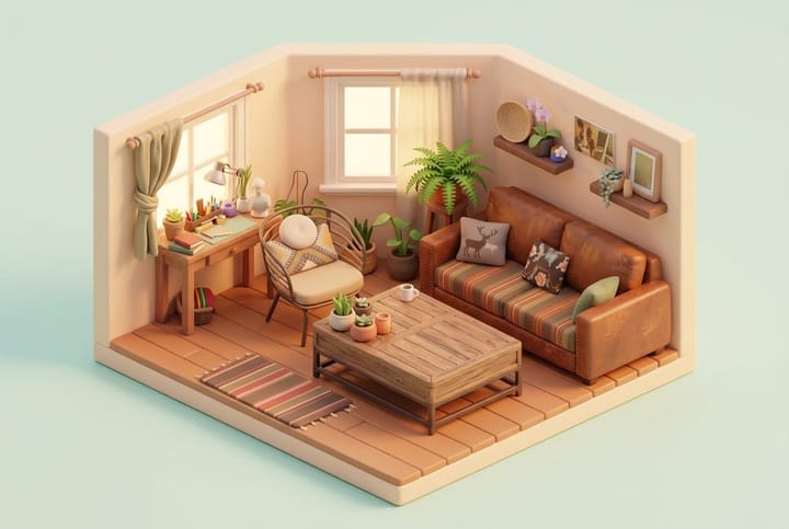 Isometric Room: an image made with AnyPic